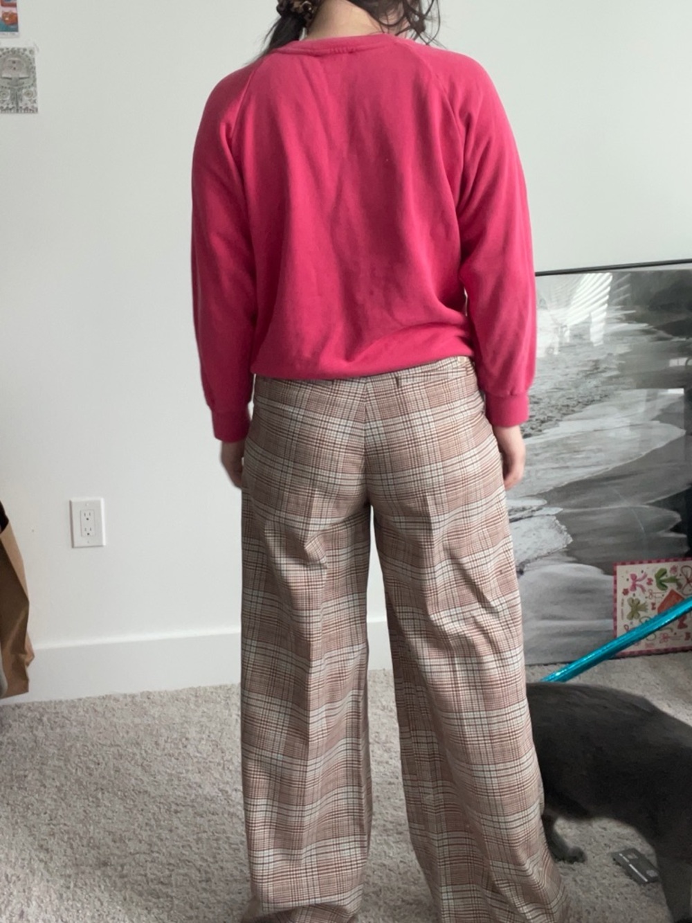 Scotch & Soda Brown and Cream Plaid Trousers with Teal Accents